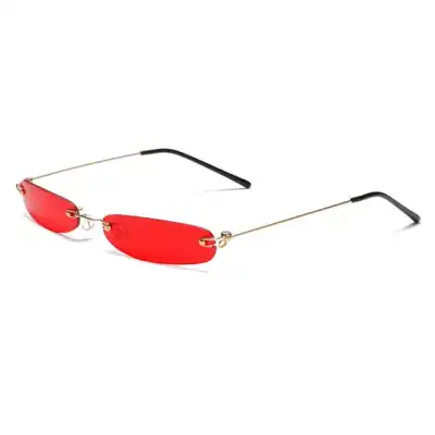 Fashion Mini Slim Rimless Sunglasses PC Lens Metal Frame