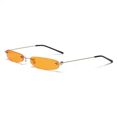 Fashion Mini Slim Rimless Sunglasses PC Lens Metal Frame
