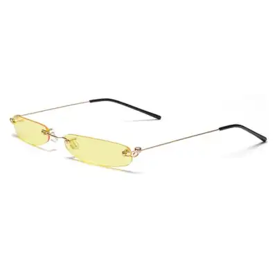 Fashion Mini Slim Rimless Sunglasses PC Lens Metal Frame