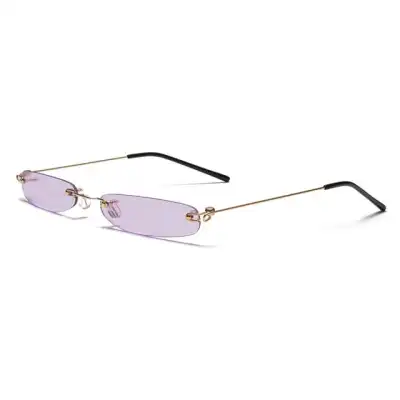 Fashion Mini Slim Rimless Sunglasses PC Lens Metal Frame