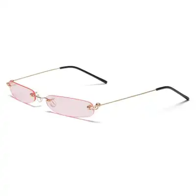 Fashion Mini Slim Rimless Sunglasses PC Lens Metal Frame