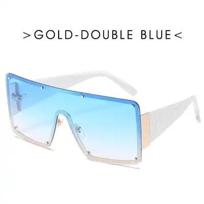 Fashion Big Square Frame One-piece Vintage Sunglasses