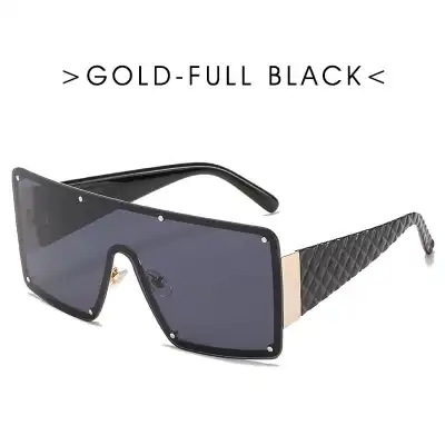 Fashion Big Square Frame One-piece Vintage Sunglasses