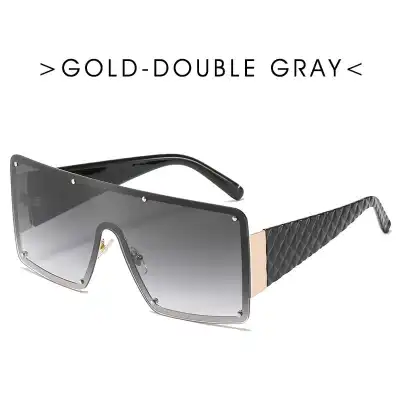 Fashion Big Square Frame One-piece Vintage Sunglasses