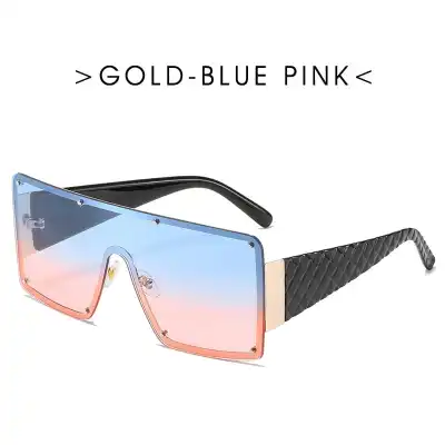 Fashion Big Square Frame One-piece Vintage Sunglasses