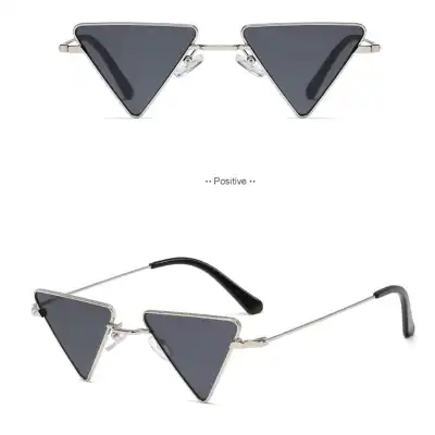 Unique Triangle Small Frame Metal Sunglasses Fashion Street Style for Men Women