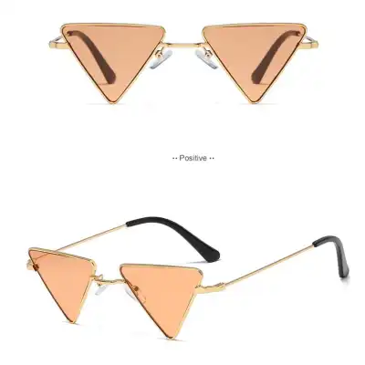 Unique Triangle Small Frame Metal Sunglasses Fashion Street Style for Men Women