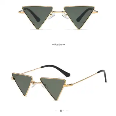 Unique Triangle Small Frame Metal Sunglasses Fashion Street Style for Men Women