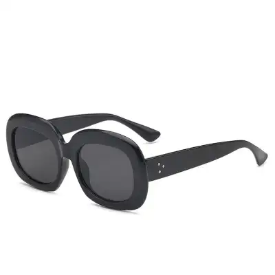 Fashion Big Frame Rivet Decoration Oval Sunglasses