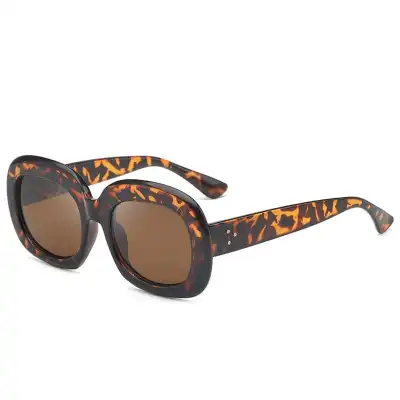 Fashion Big Frame Rivet Decoration Oval Sunglasses