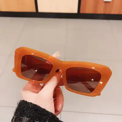 Unique Triangle Cat-Eye Vintage Sunglasses with PC Lens and Plastic Metal Frame