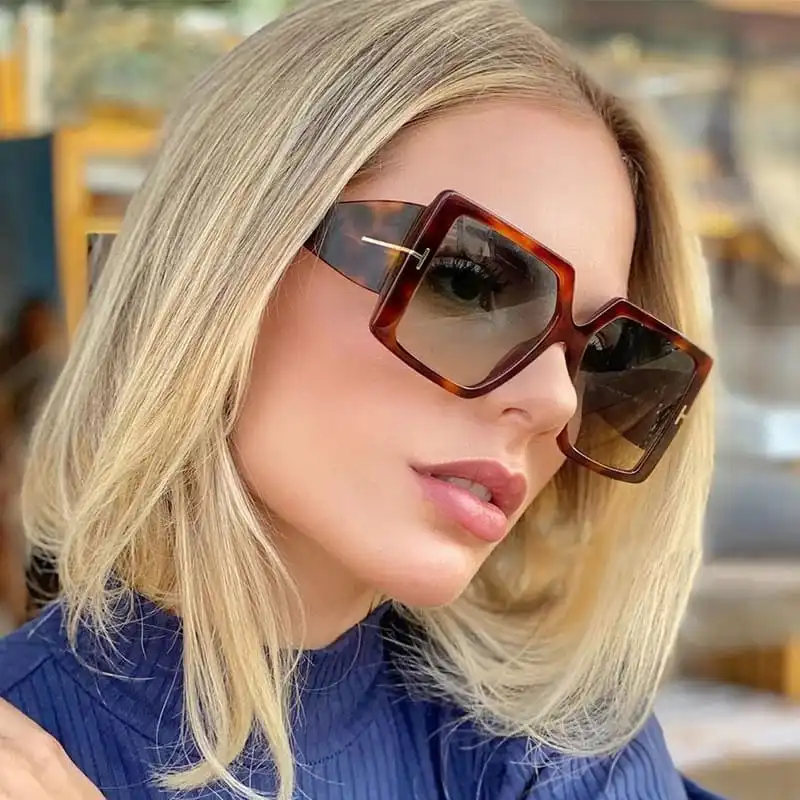 Retro Punk Style Big Square Frame Sunglasses