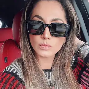 Retro Square Frame Nail Decoration Sunglasses
