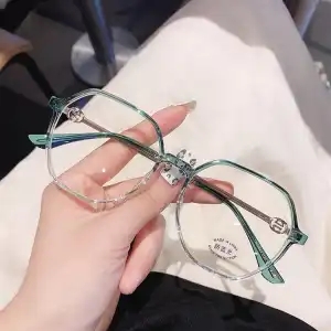 Fashion Oversized Geometric Frame Plano Lens Glasses