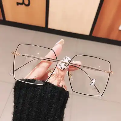 Fashion Big Square Frame With Plano Lens Glasses