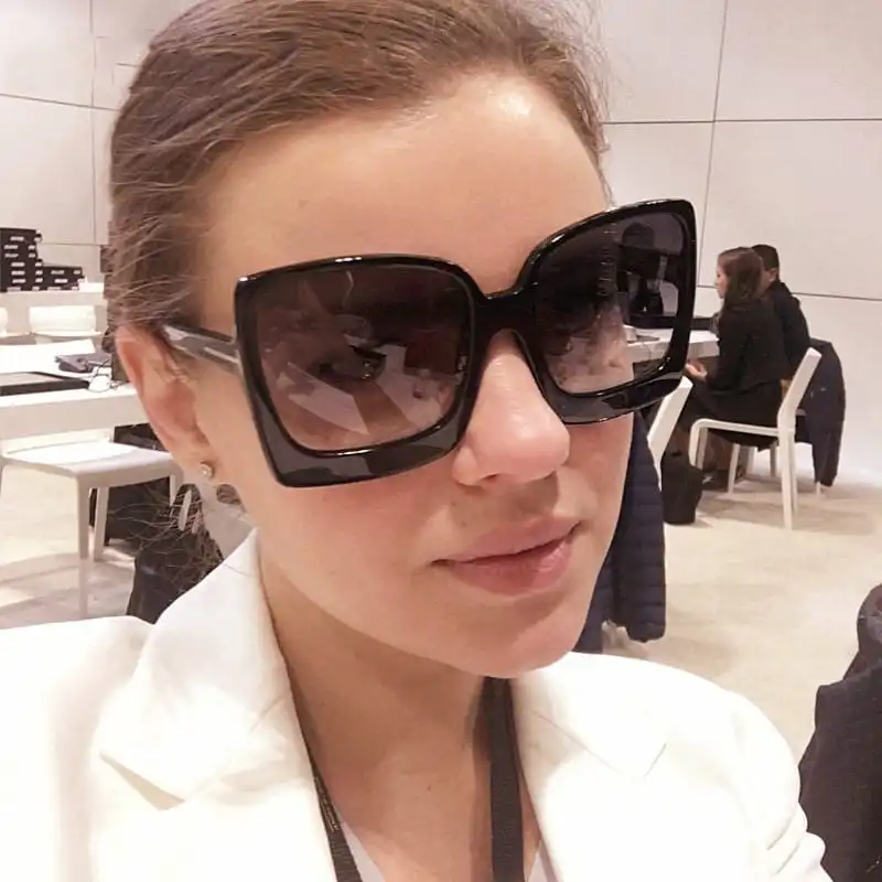 Fashion Square Big Frame Sunglasses Acrylic Lens PC Frame