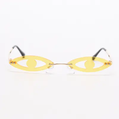 Funny Eye Shape Small Frame Avant-garde Metal Sunglasses