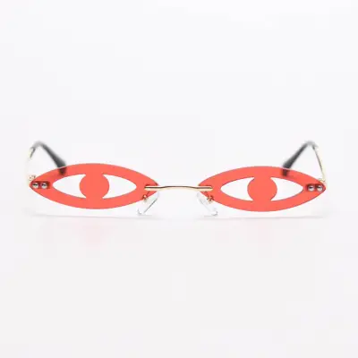 Funny Eye Shape Small Frame Avant-garde Metal Sunglasses