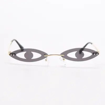 Funny Eye Shape Small Frame Avant-garde Metal Sunglasses