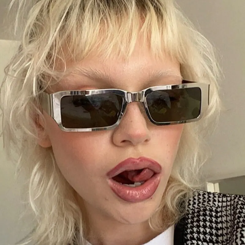 Fashion Square Frame Metal Sunglasses For Adults