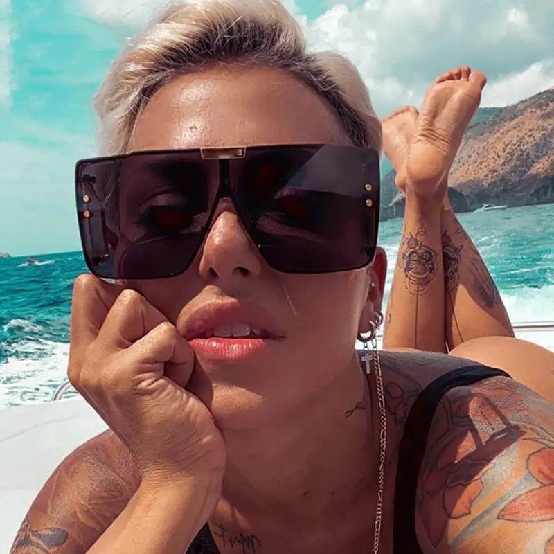 Fashion Square Frame Sunglasses Adult Universal