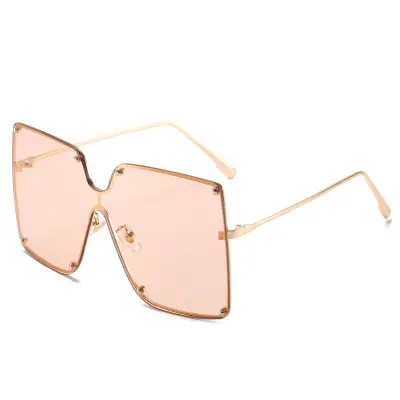 Fashion Big Frame Square Metal Vintage Sunglasses