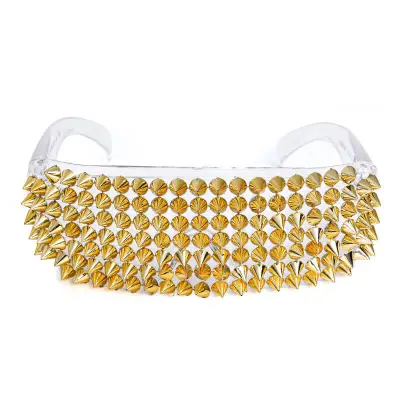 Creative V-shaped Rivet Decorative Elegant Sunglasses