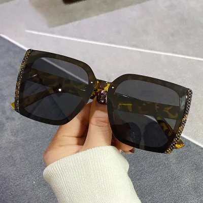Fashion Square Frame Spot Painting Sunglasses Vintage