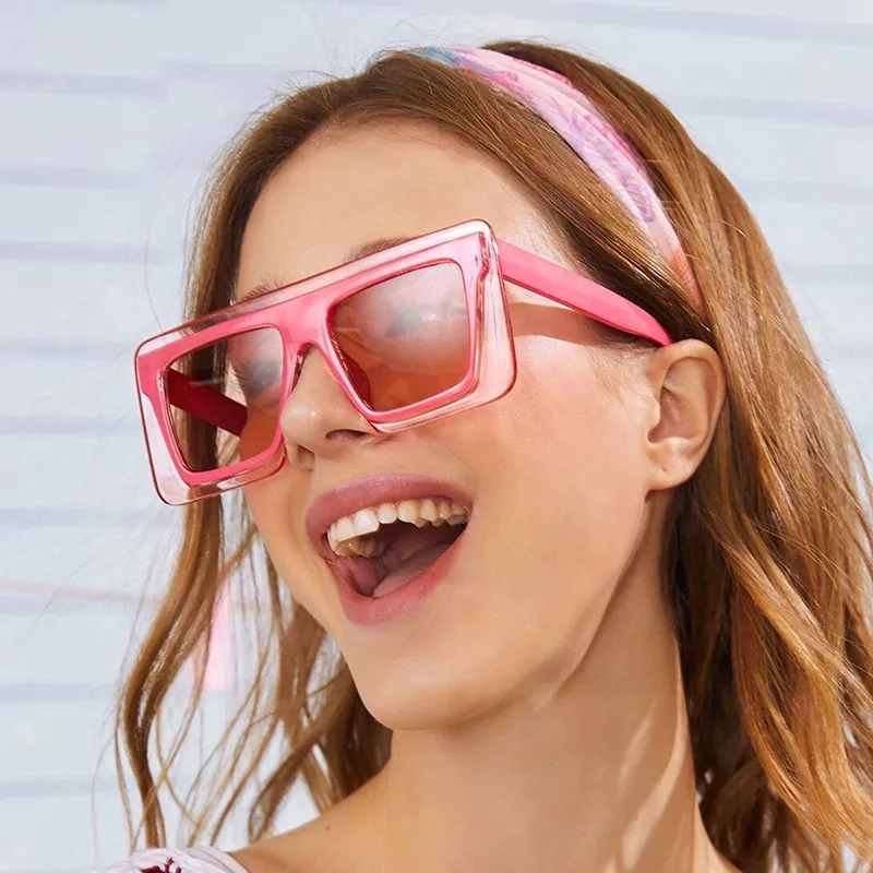 Fashion Vintage Square Big Frame Sunglasses