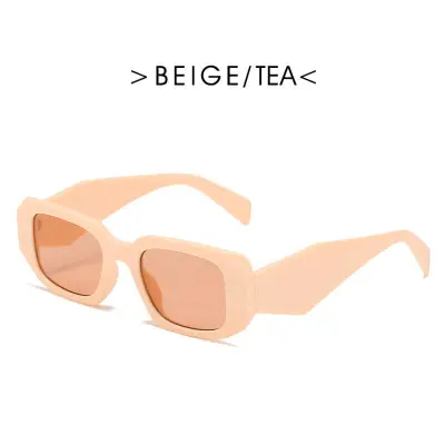 Retro Small Frame Wide Temples Design Square Frame Sunglasses