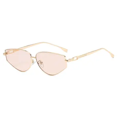 Retro Cat Eye Metal Sunglasses Small Frame