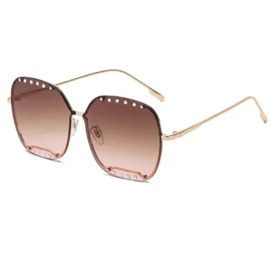 Fashion Big Frame Rhinestone Square Sunglasses