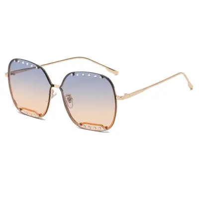 Fashion Big Frame Rhinestone Square Sunglasses