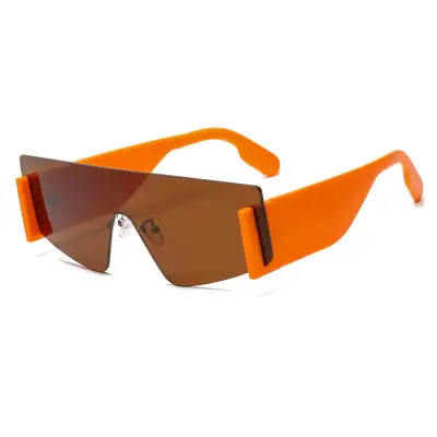 Fashion One-piece Rimless Design Sports Sunglasses