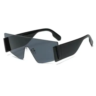 Fashion One-piece Rimless Design Sports Sunglasses