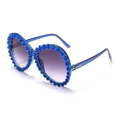Fashion Big Frame Rhinestone Decoration Sunglasses