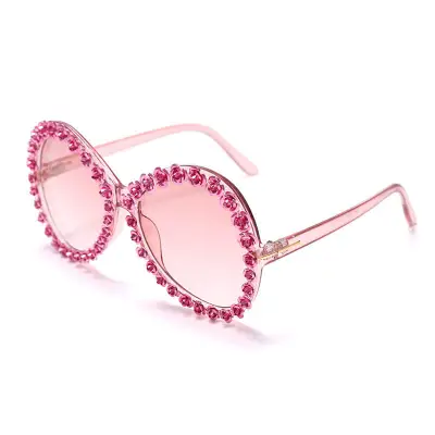 Fashion Big Frame Rhinestone Decoration Sunglasses