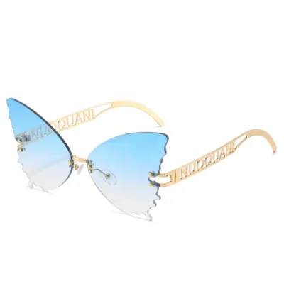 Unique Butterfly Shape Letter Temple Design Women's Sunglasses