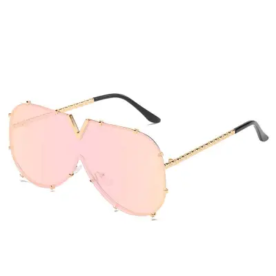 Fashion Big Frame Special-shaped Mirror One-piece Design Sunglasses for Women