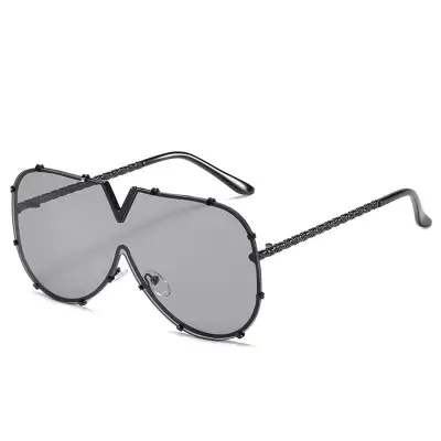 Fashion Big Frame Special-shaped Mirror One-piece Design Sunglasses for Women