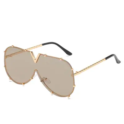 Fashion Big Frame Special-shaped Mirror One-piece Design Sunglasses for Women