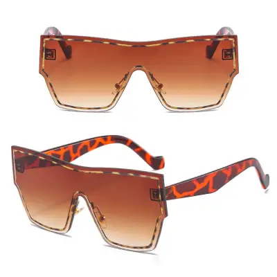 Fashion Rimless One-piece Design Sunglasses Square Frame