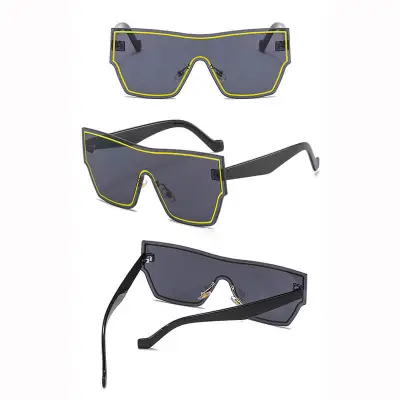 Fashion Rimless One-piece Design Sunglasses Square Frame