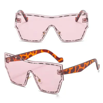 Fashion Rimless One-piece Design Sunglasses Square Frame