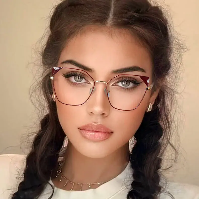 Fashion Square Frame Anti-blue Light Flat Mirror Sunglasses