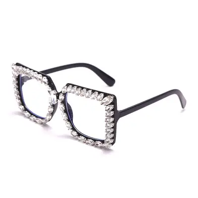 Fashion Rhinestone Decoration Square Frame Sunglasses