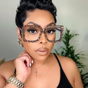 Fashion Rhinestone Decoration Square Frame Sunglasses