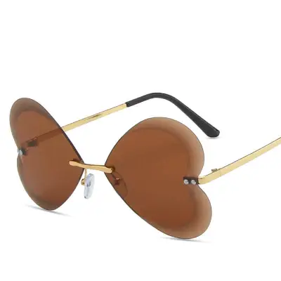 Unique Butterfly Shape Rimless Design Sunglasses