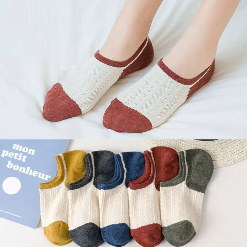 Women Summer Breathable Cotton Leisure Color Matching Socks