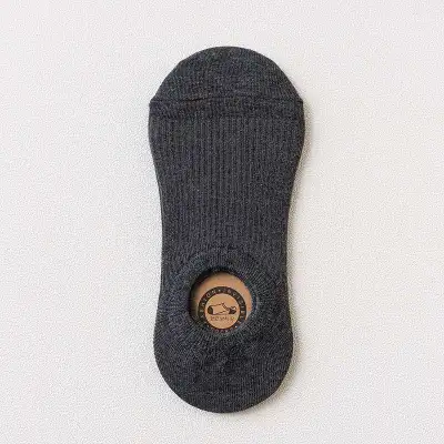 Women Solid Color Stripe Pattern Shallow Socks Cotton Leisure